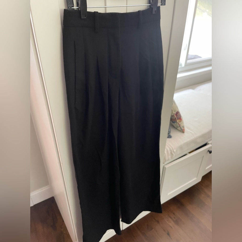 La Ligne Wool Wide Leg Front Pleat Trouser Pants Size 2